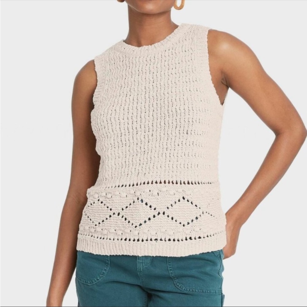 Universal Thread Pointelle Knit Sleeveless Top